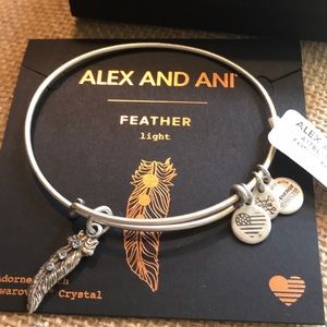 NWT Alex and Ani Feather with Swarovski Crystals